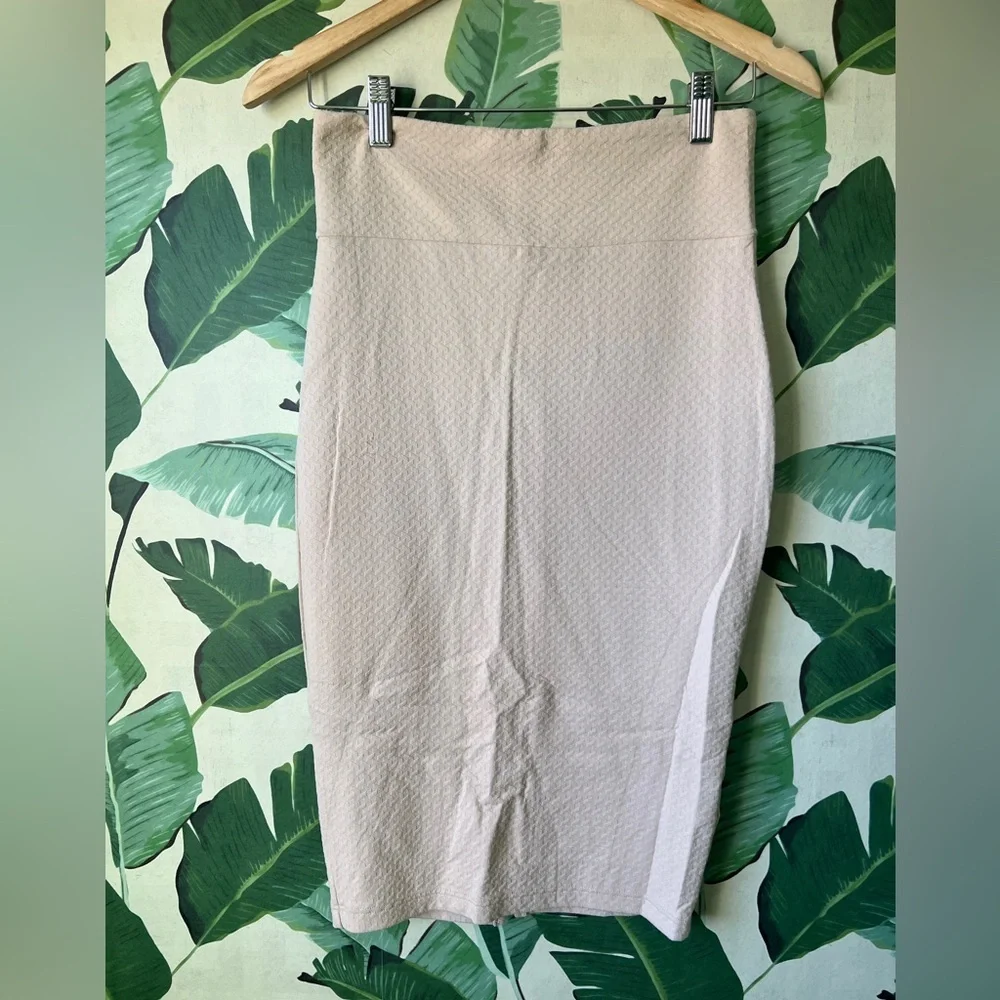 Bebe Cream Textured‎ Bodycon Pencil Skirt Y2K Womens S